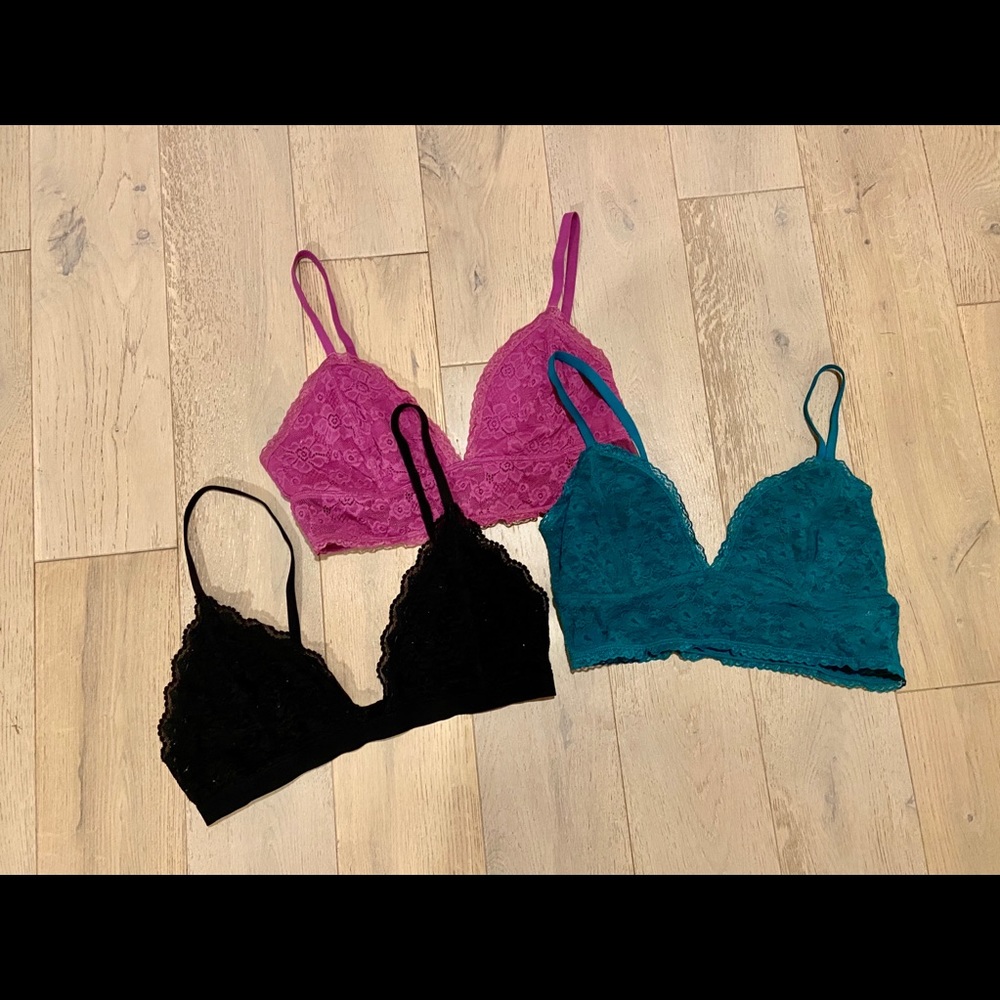 COPY - Set of 3 Lace Bralettes - Size Medium